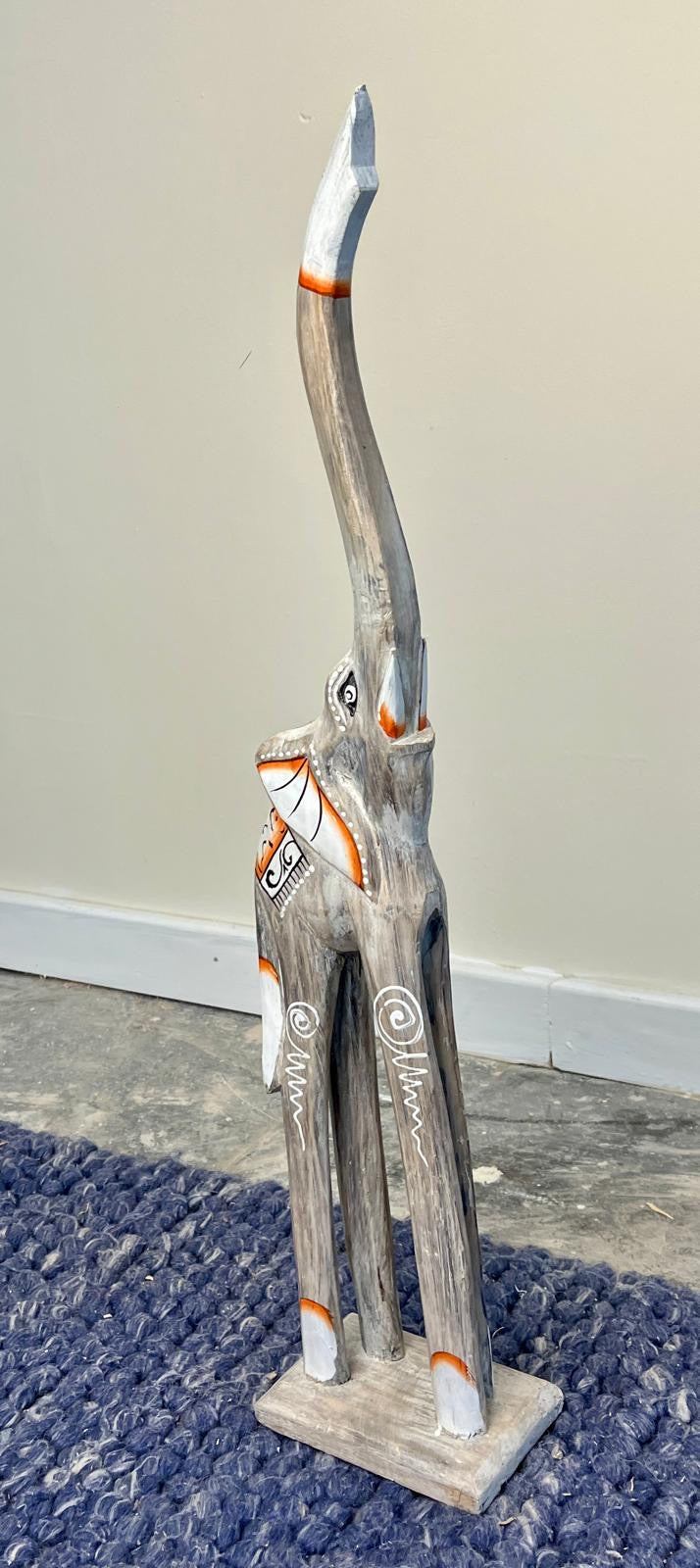 wooden patterned elephant 63cm