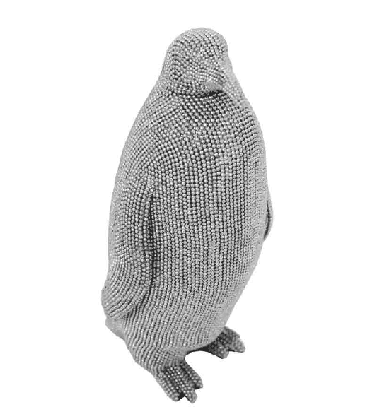 Glitter Silver Penguin Statue