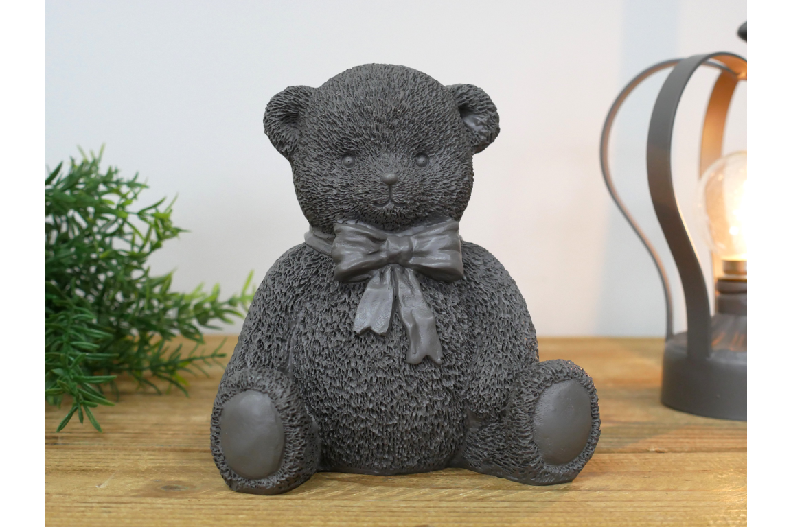 Teddy Bear Statue - Grey