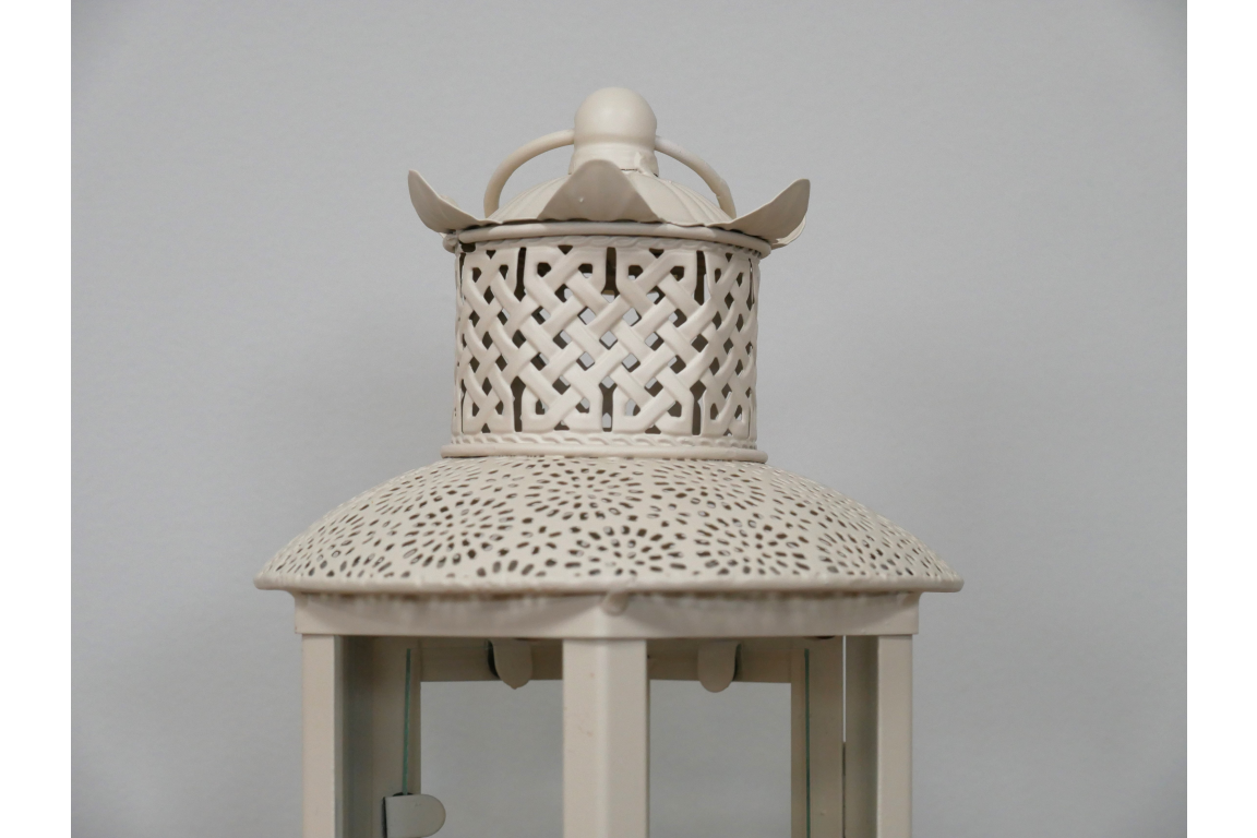 Metal & Glass Cream Lantern