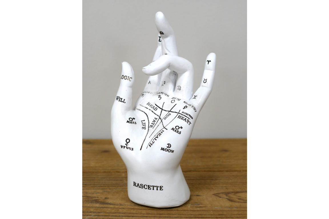 Palmistry Hand Ornament, white