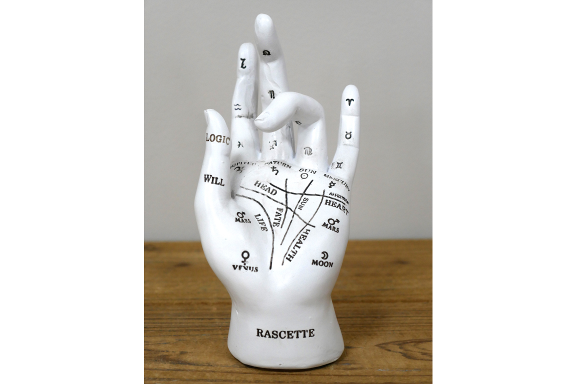Palmistry Hand Ornament, white
