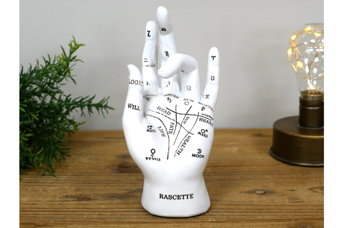 Palmistry Hand Ornament, white