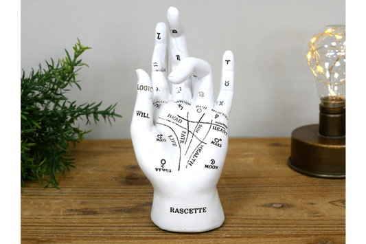 Palmistry Hand Ornament, white