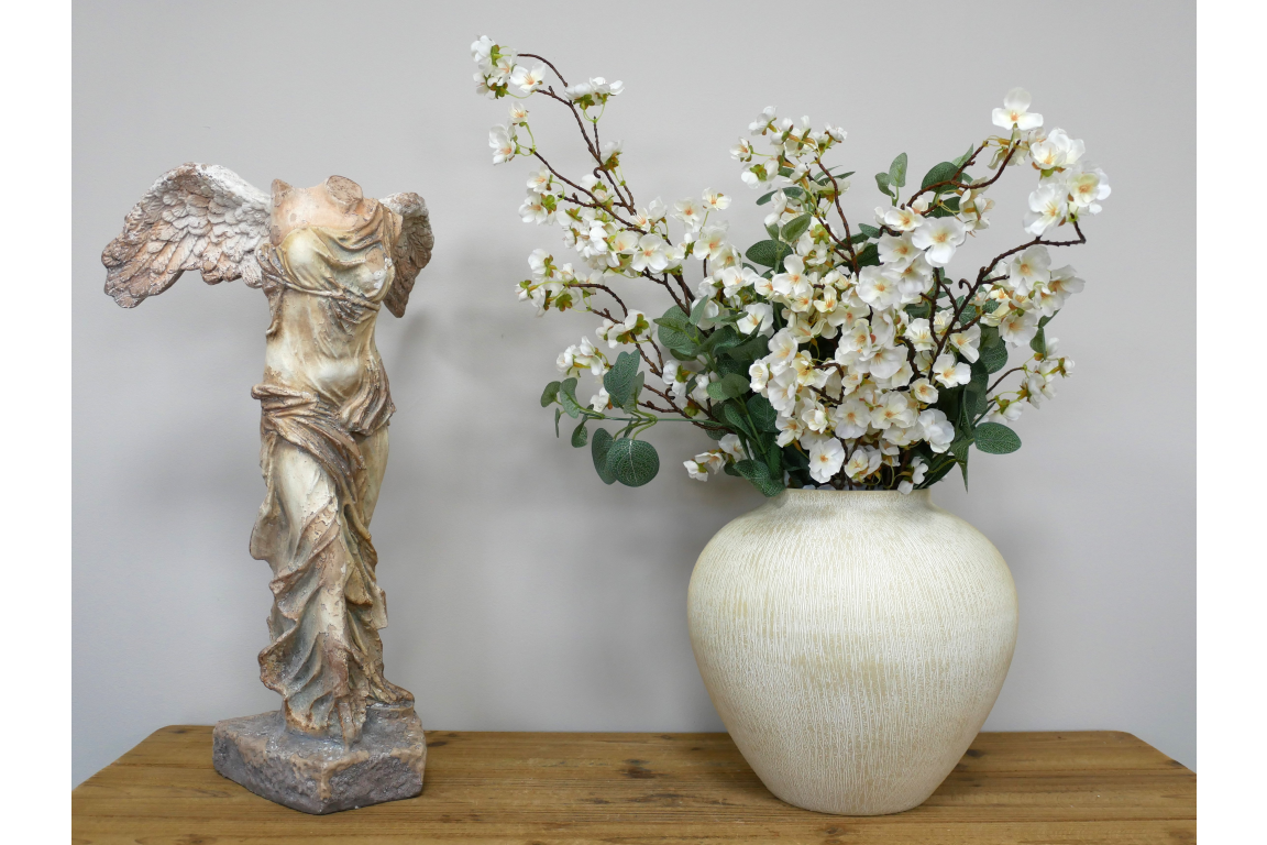 Stone Effect Metal Vase