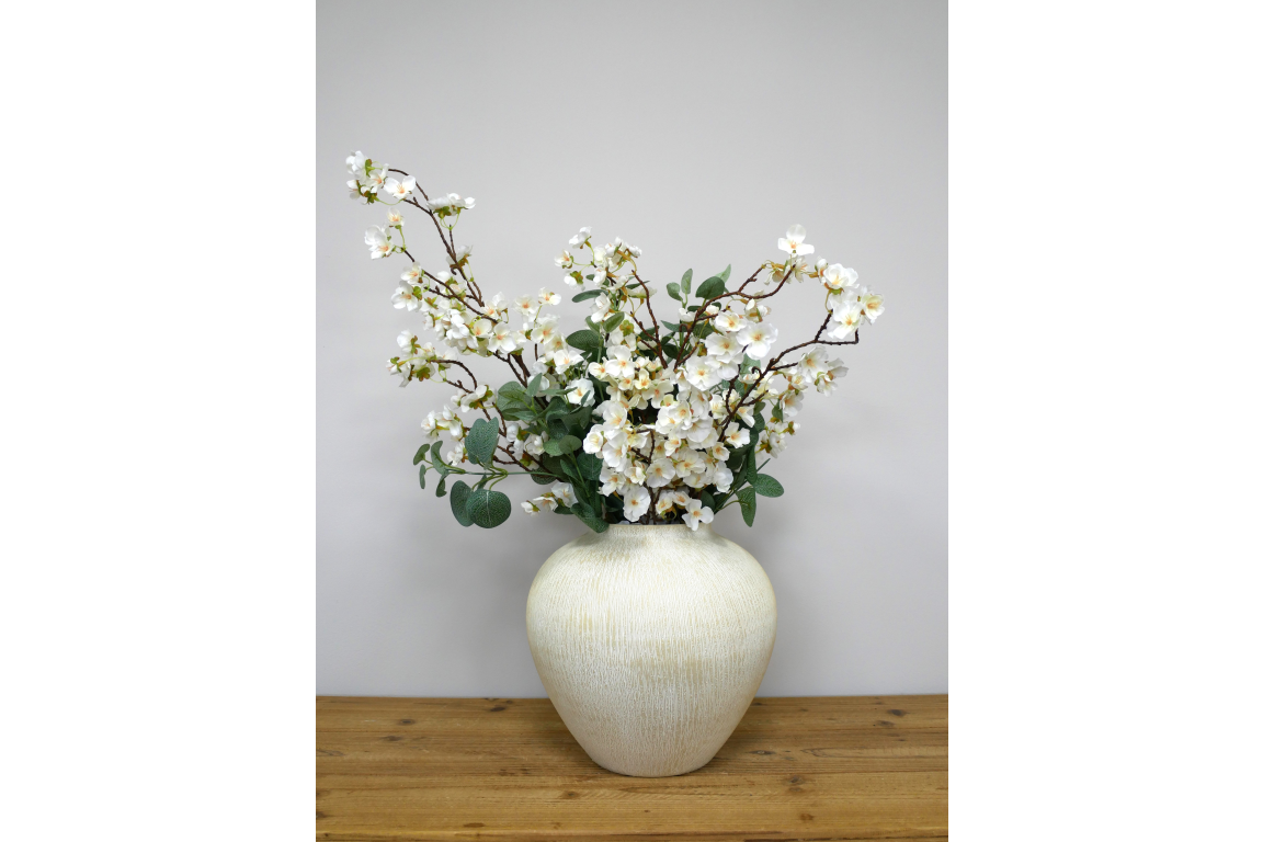Stone Effect Metal Vase