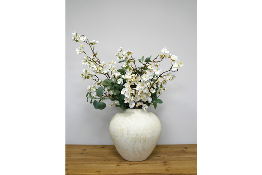 Stone Effect Metal Vase