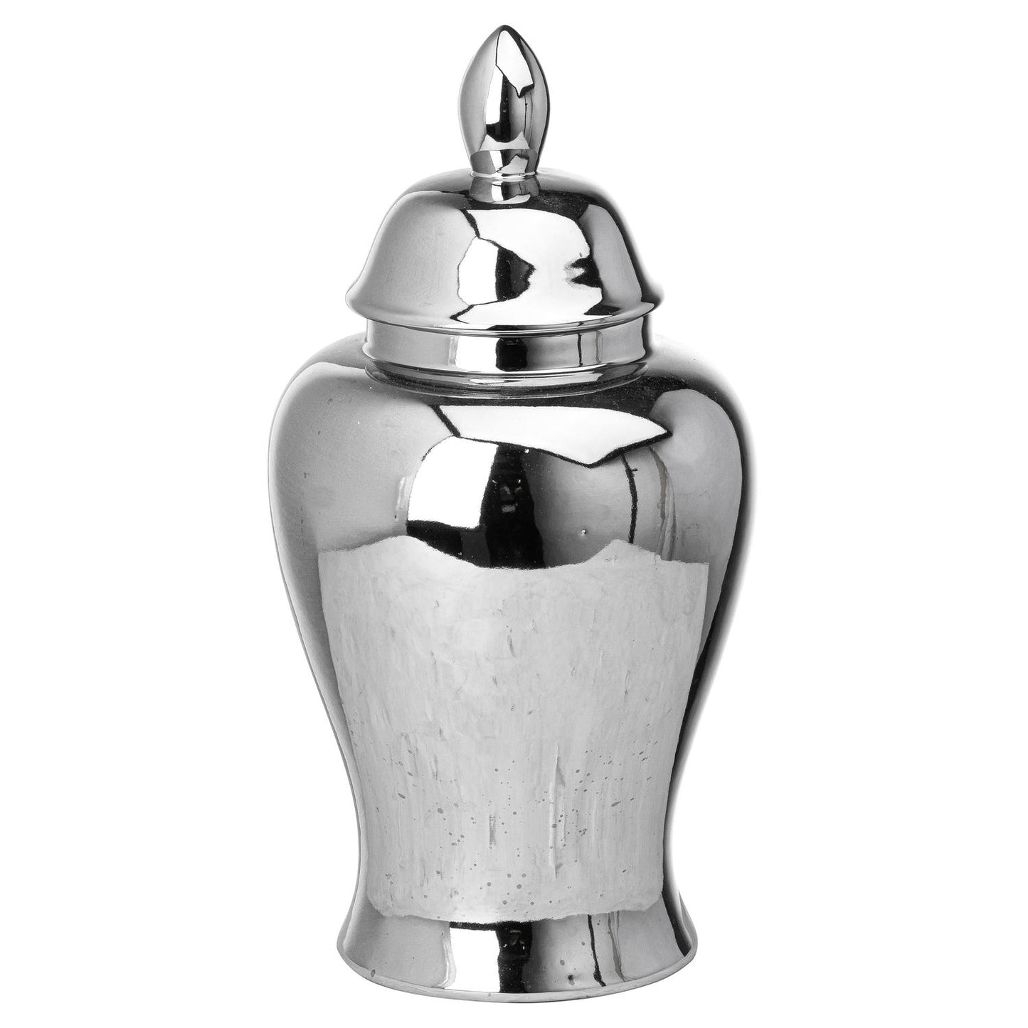 Chrome Large Ceramic Ginger Jar