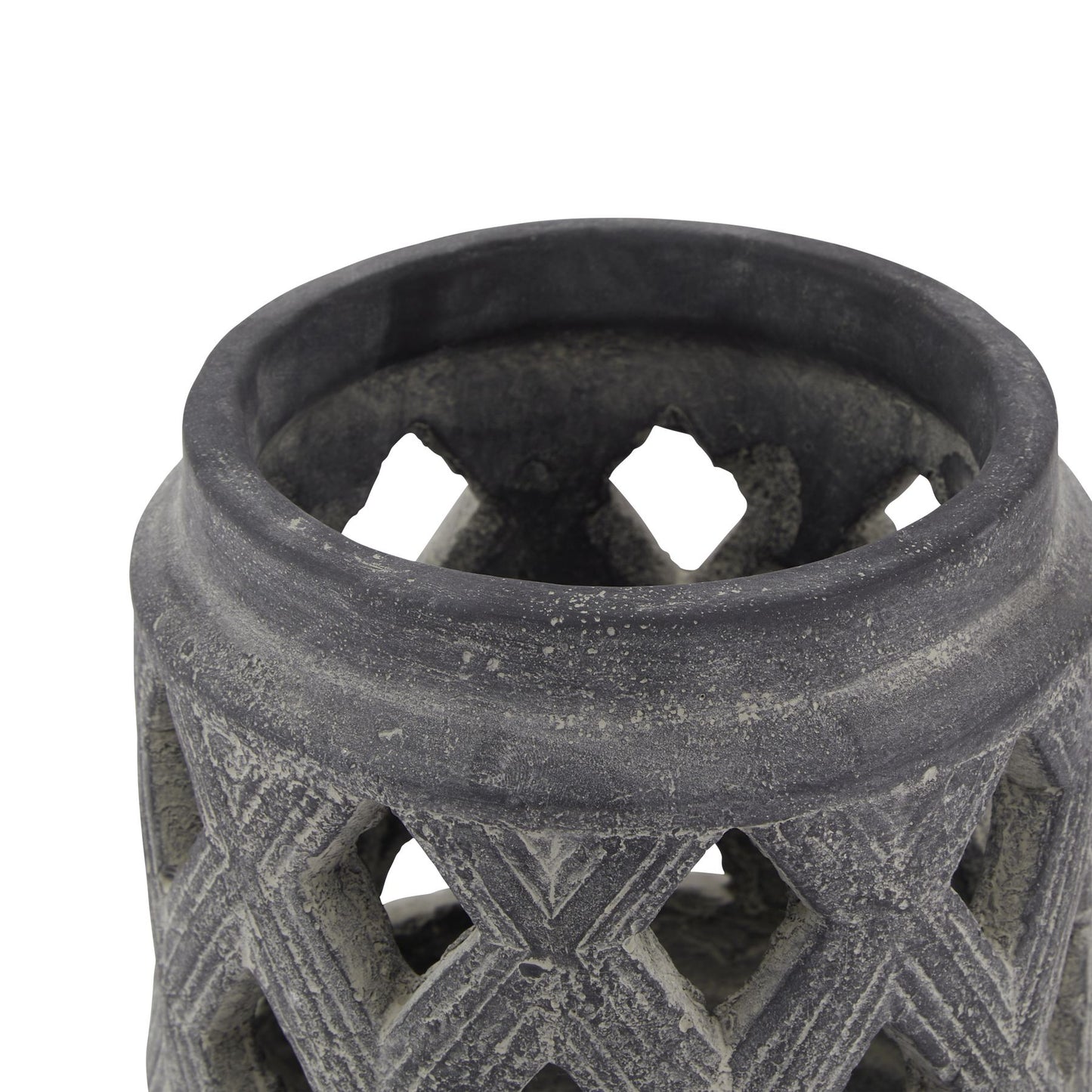 Amalfi Grey Medium Lattice Candle Lantern