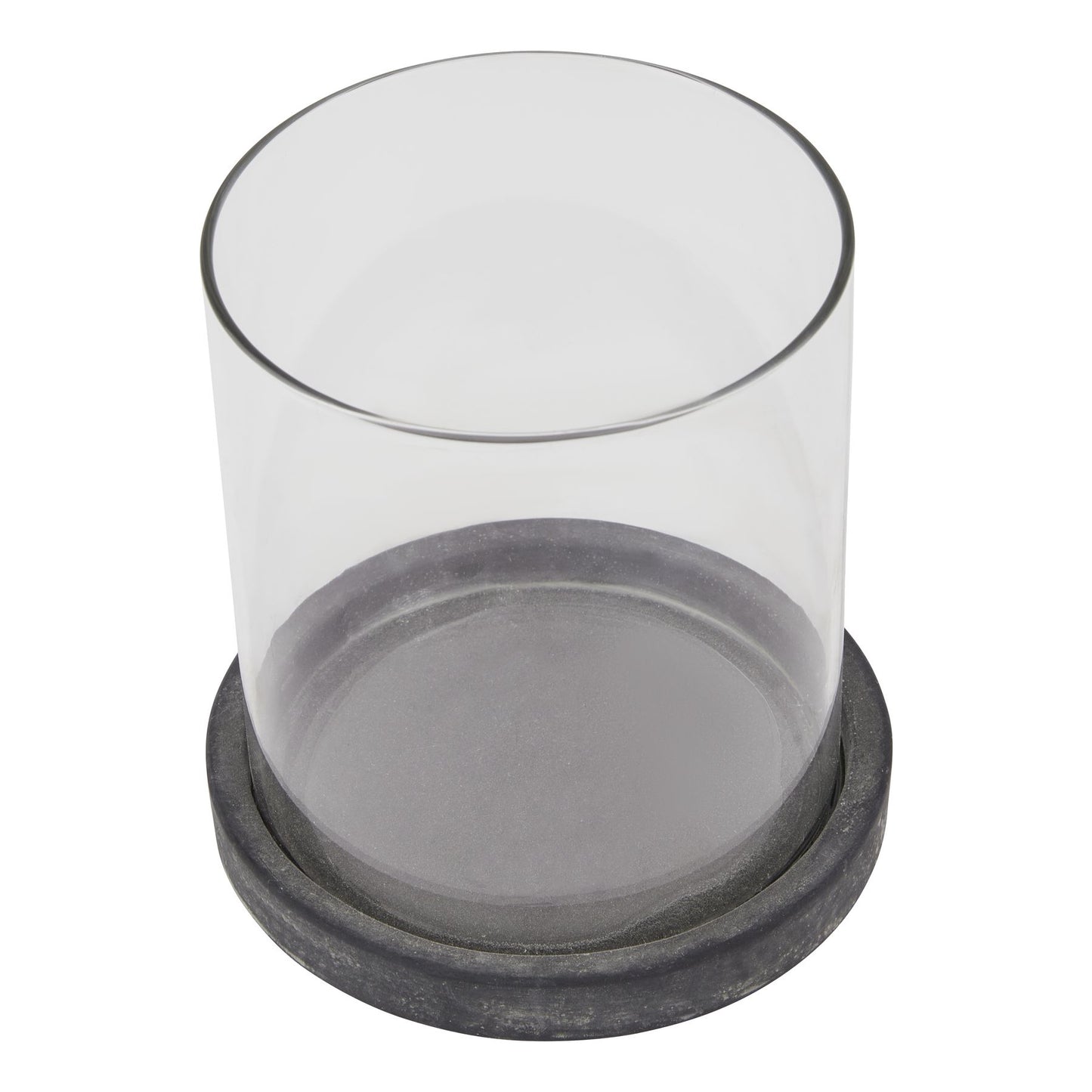 Amalfi Grey Ceramic & Glass Hurricane Candle Lantern