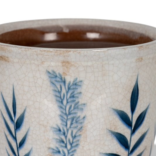 Small Blue Flora Ceramic Planter Pot