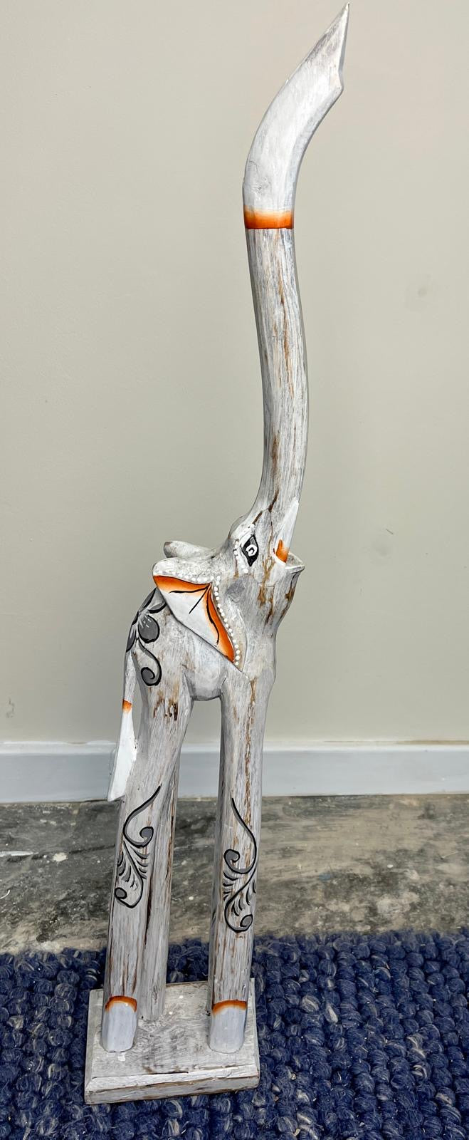 wooden patterned elephant 80cm