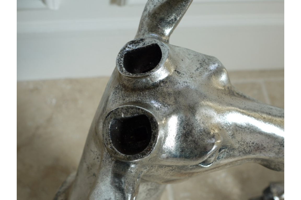 Silver Wall hung/Table Top Dear Head Sculpture, Large