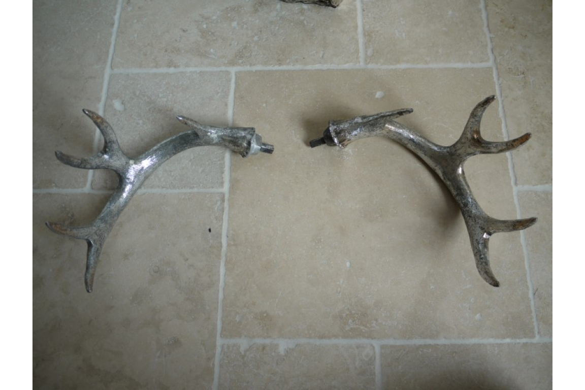Silver Wall hung/Table Top Dear Head Sculpture, Large