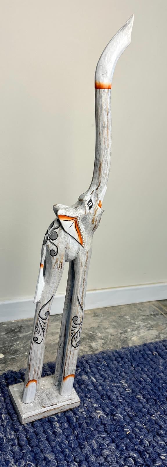wooden patterned elephant 80cm