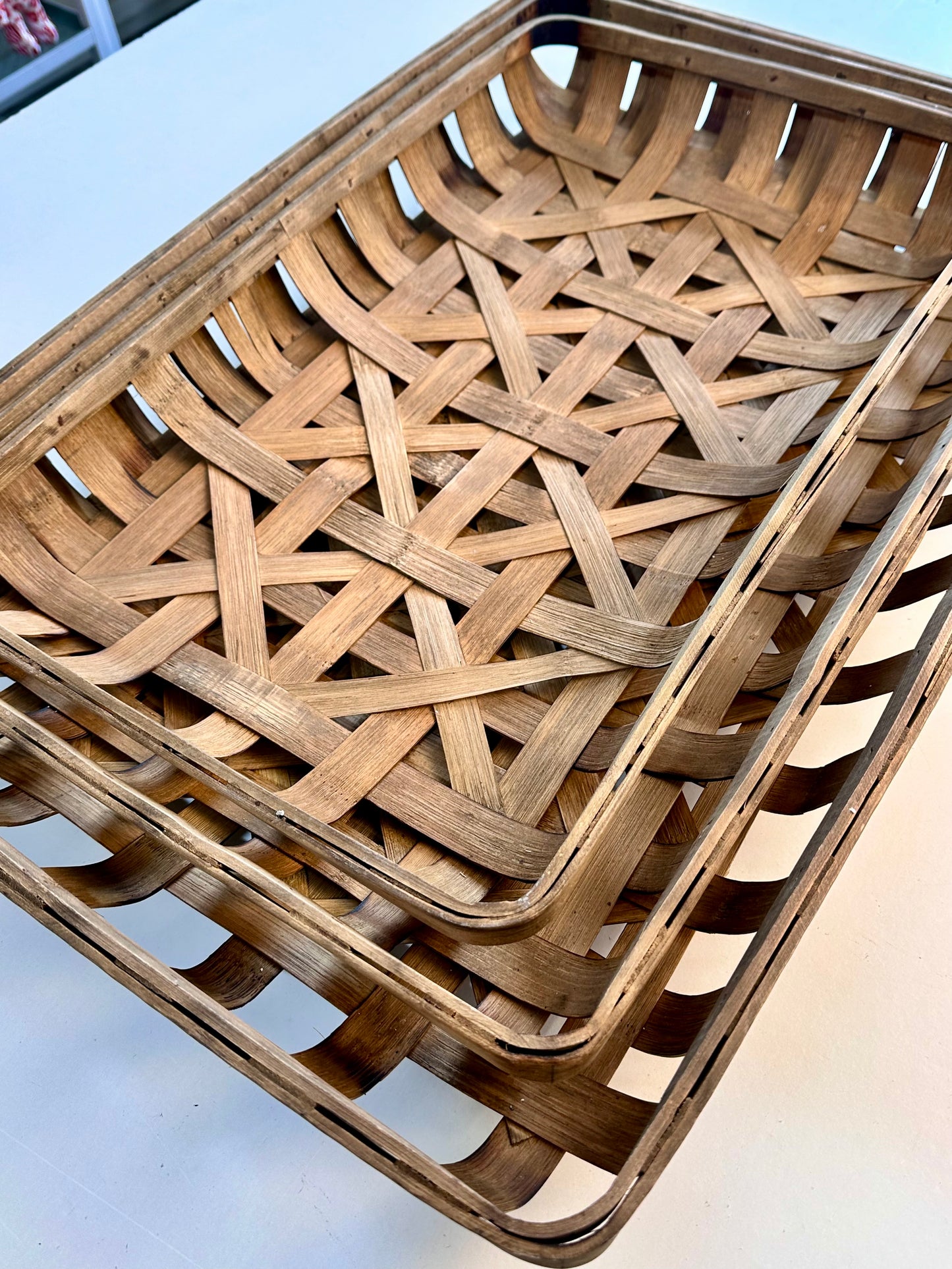 Set of three Hand-crafted Tobacco Baskets