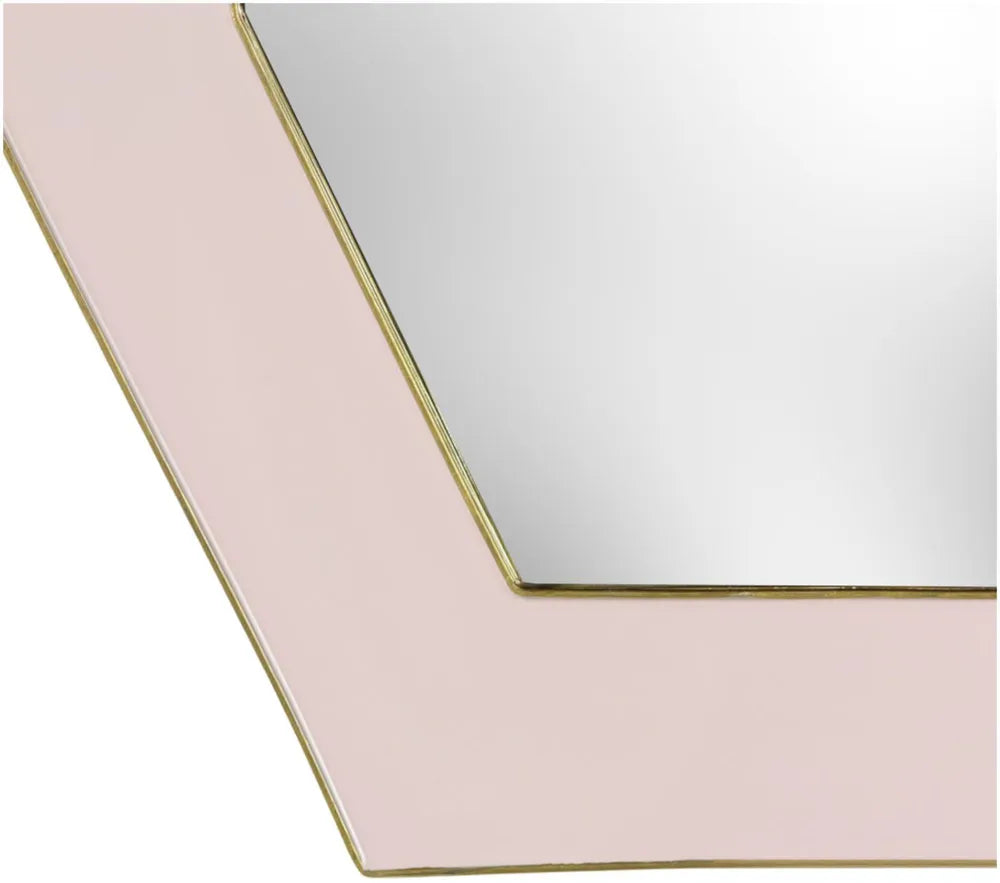Paoletti Framed Pink Octagonal Wall Mirror