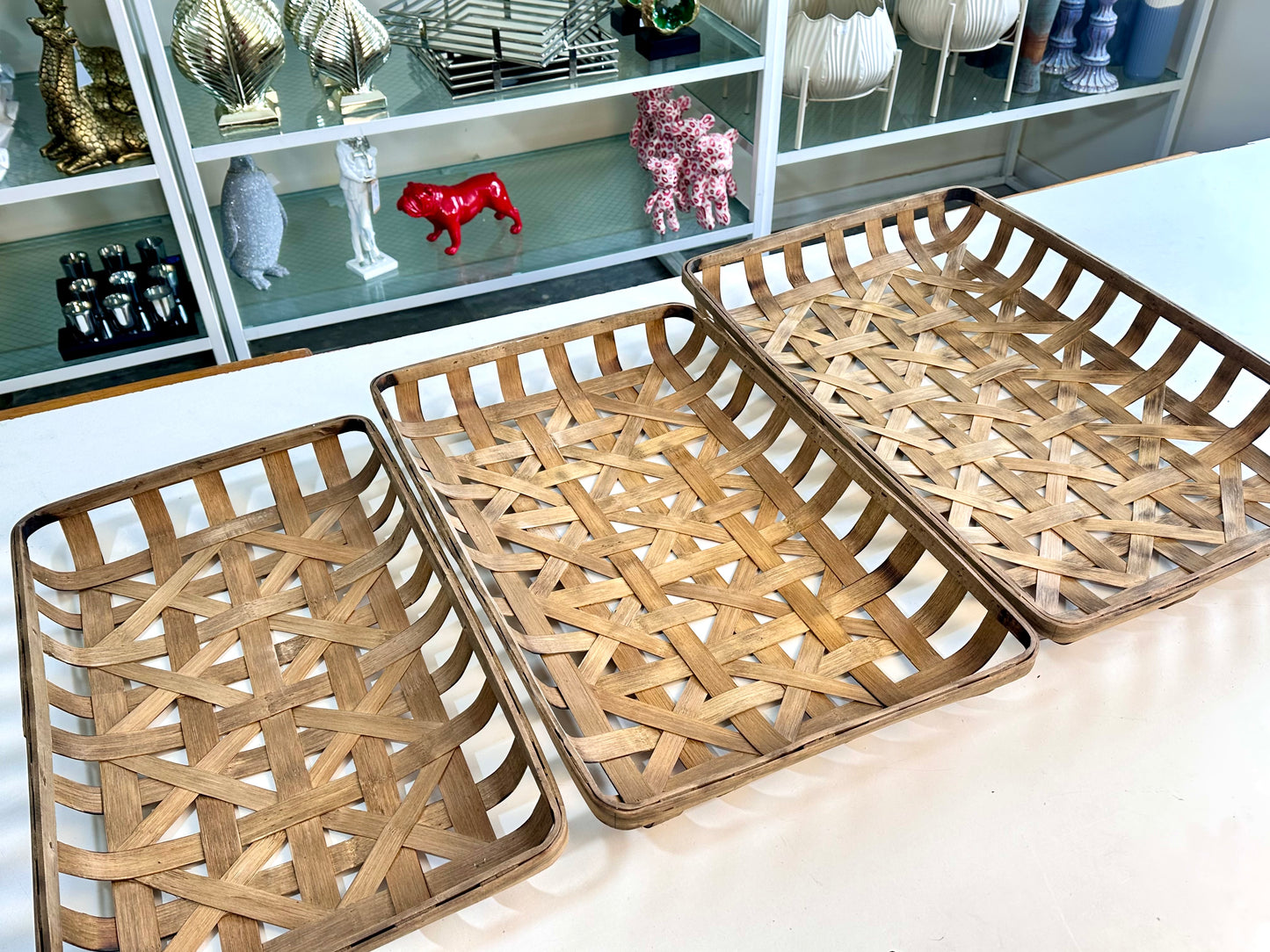 Set of three Hand-crafted Tobacco Baskets