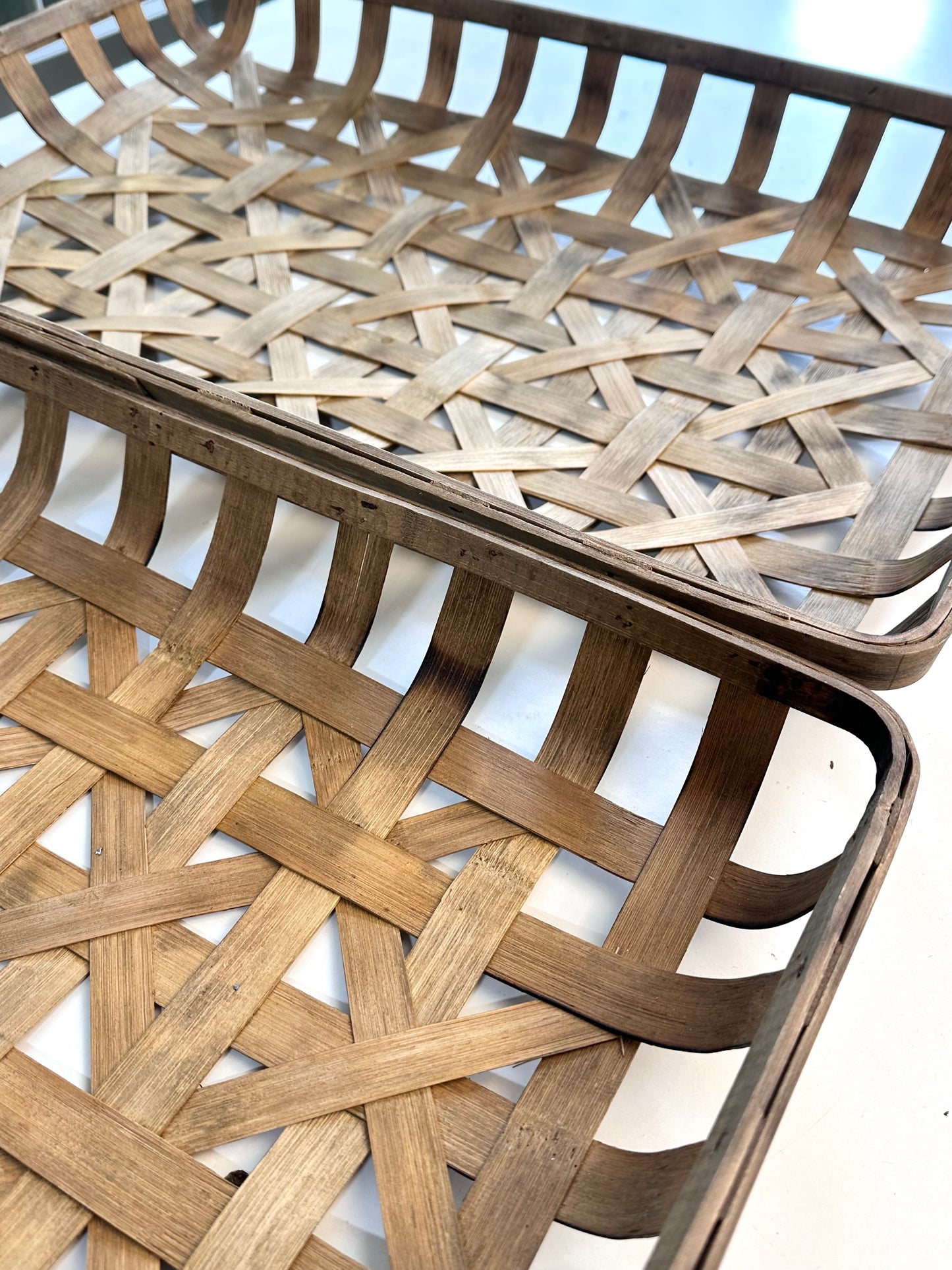 Set of three Hand-crafted Tobacco Baskets