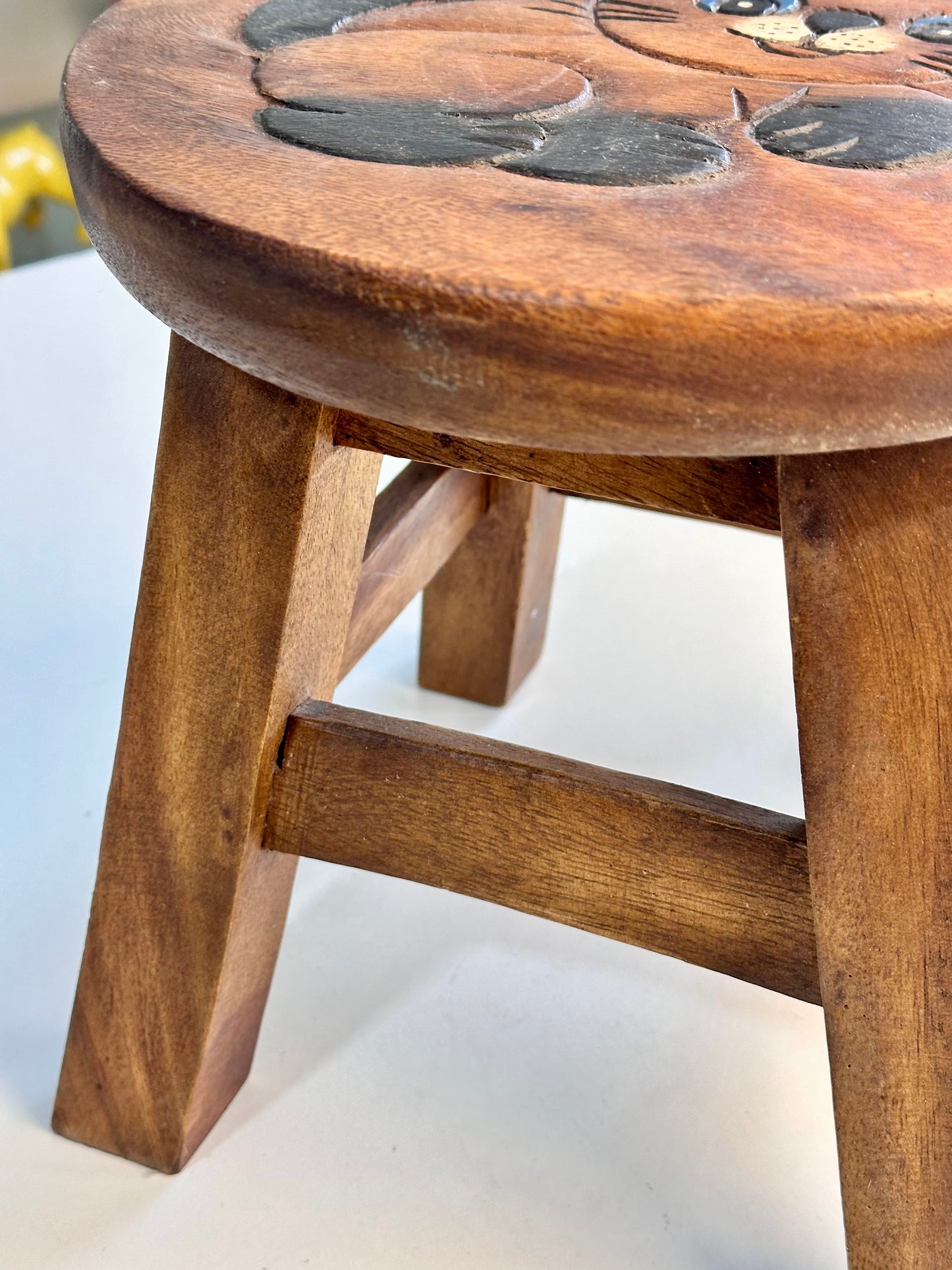 Children's Wooden Happy Cat Face Stool
