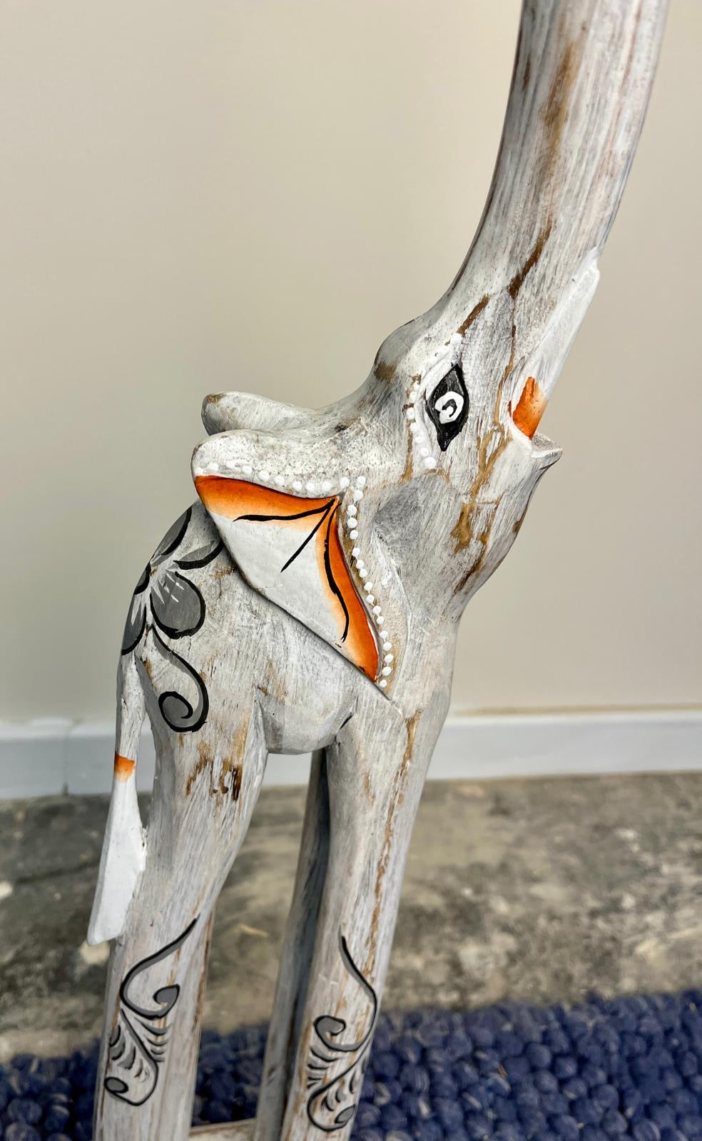 wooden patterned elephant 80cm