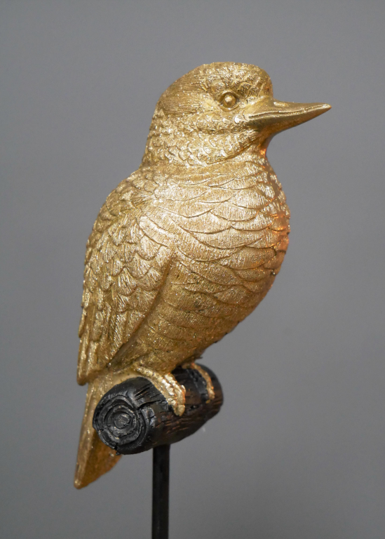 Gold Bird On A Stand Home Decor Ornament