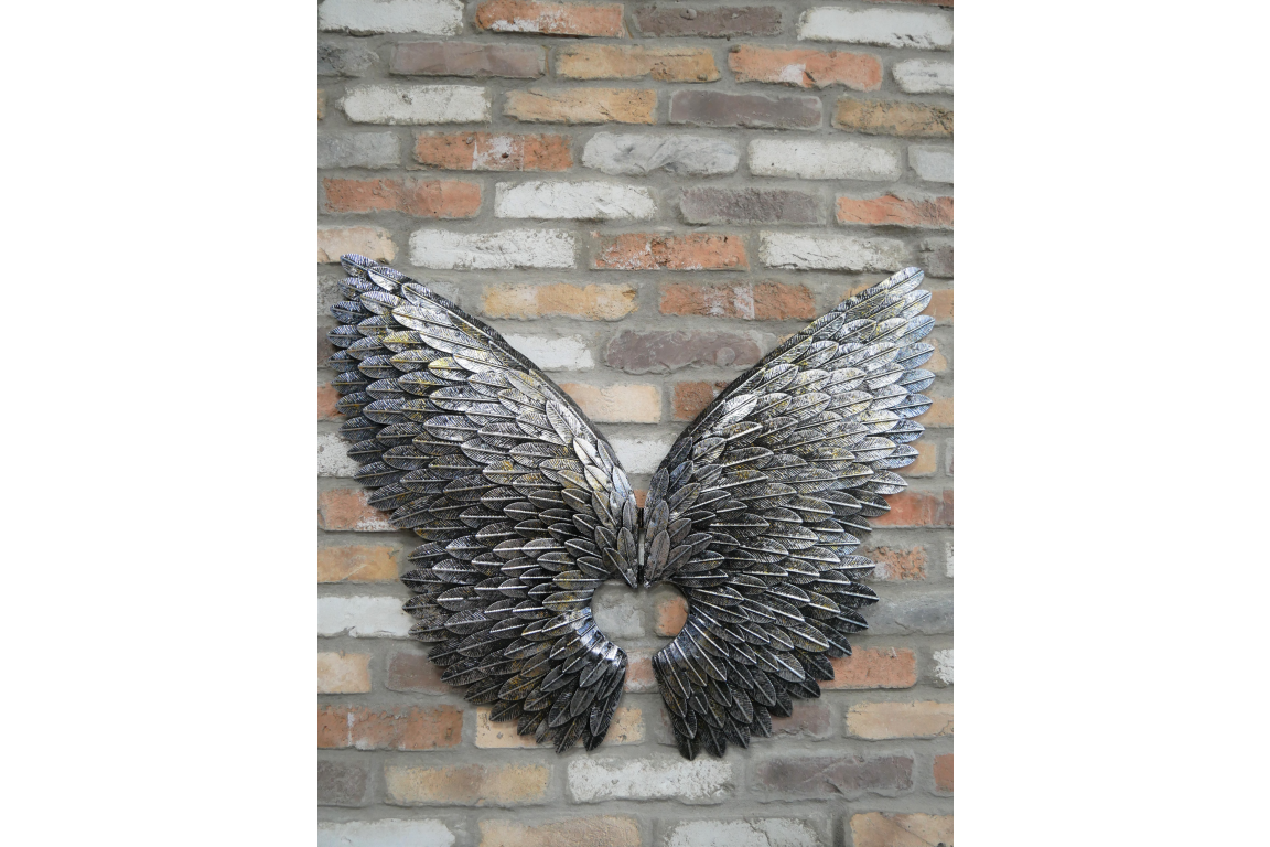 Silver Butterfly Angel Wings Wall Art Sculpture