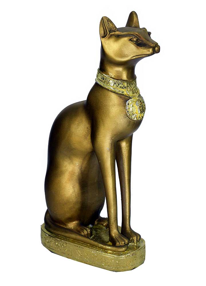 Gold Egyptian Cat Statue 13X7.5X25 cm