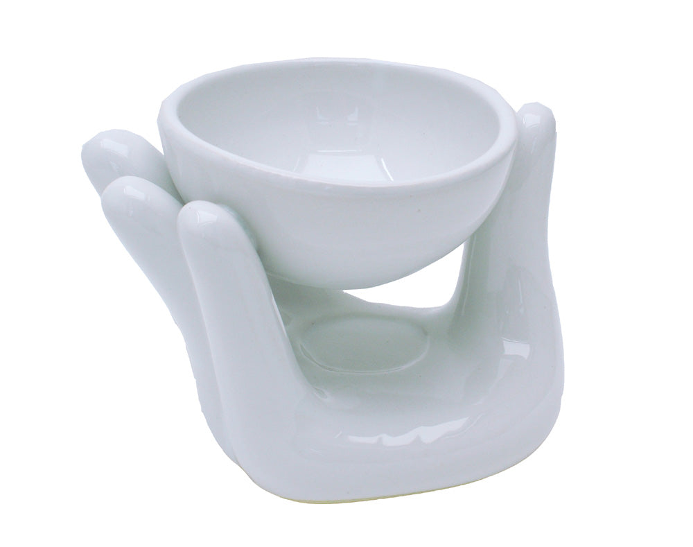 Ceramic White Hand Oil Burner