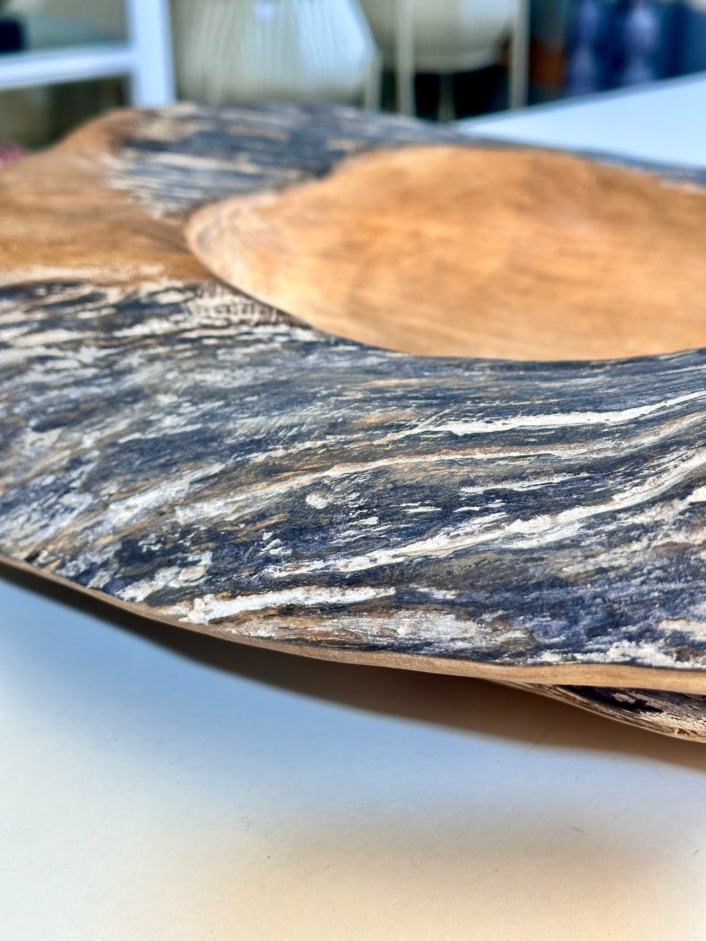 Solid Teak Wood Centrepiece Bowl
