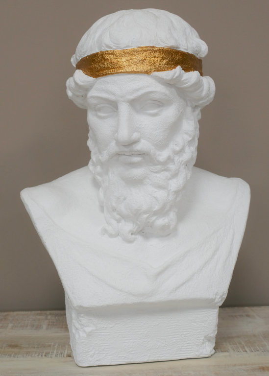 Greek Male Bust In White Stone Effect With Gold Band 47cm39.99