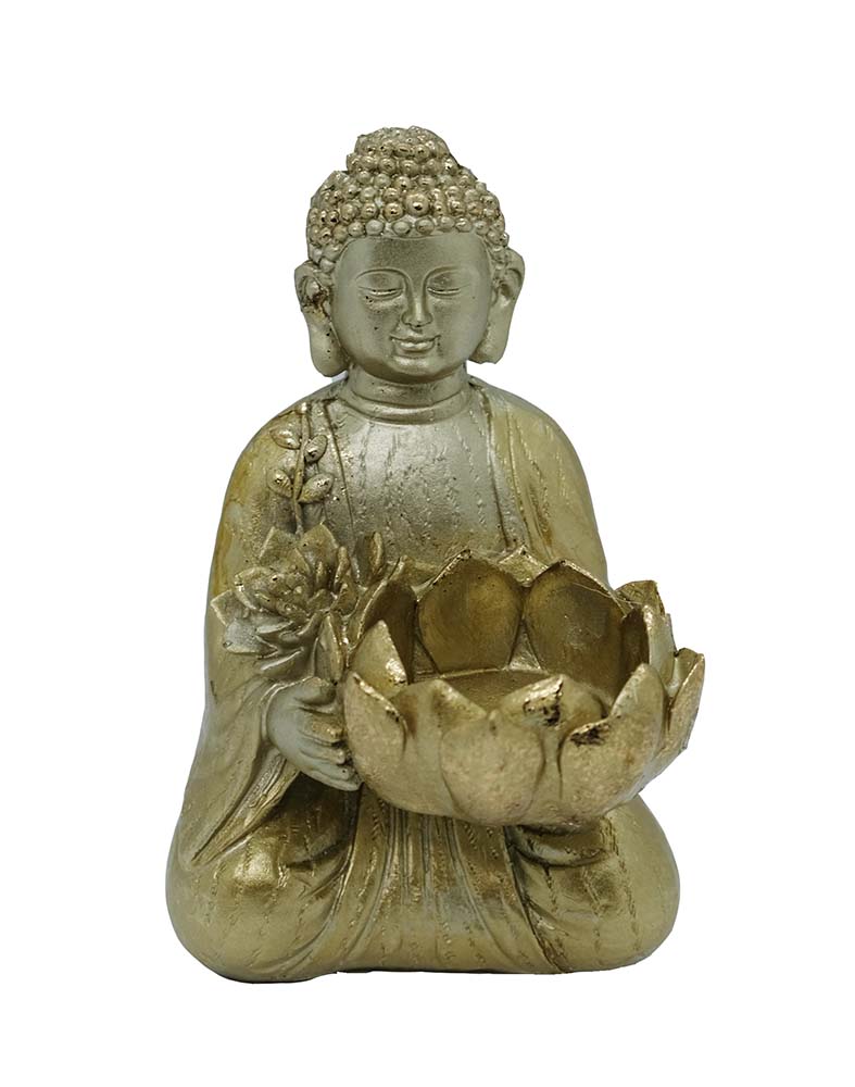 Gold Buddha Sitting T-Light Holder