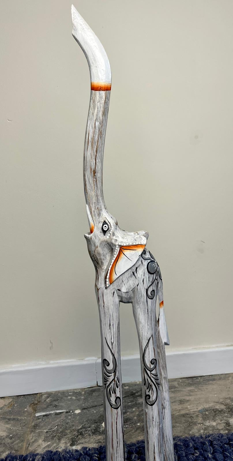 wooden patterned elephant 80cm
