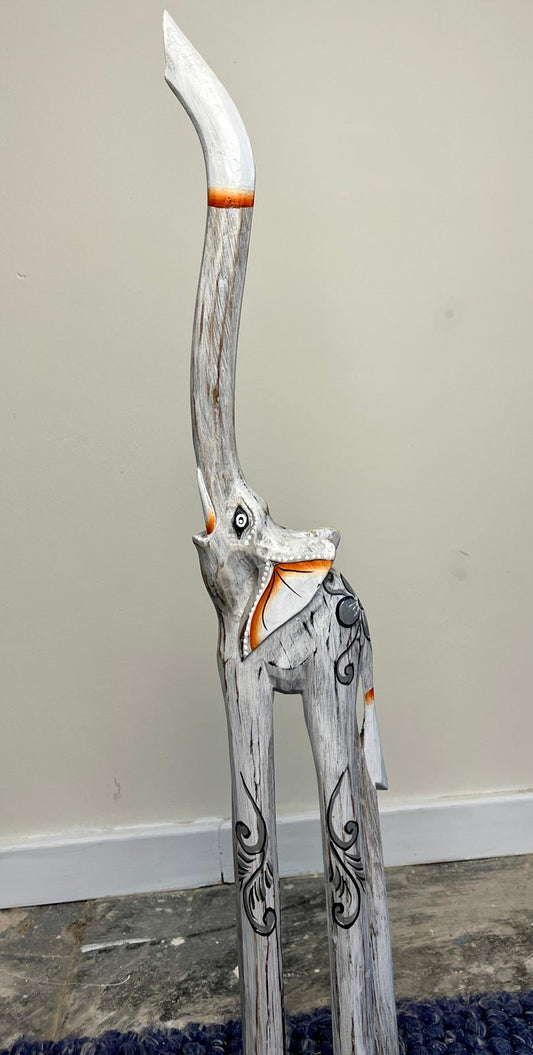 wooden patterned elephant 80cm