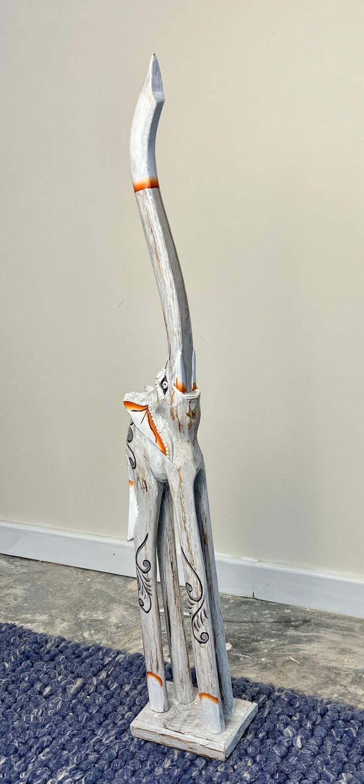 wooden patterned elephant 80cm