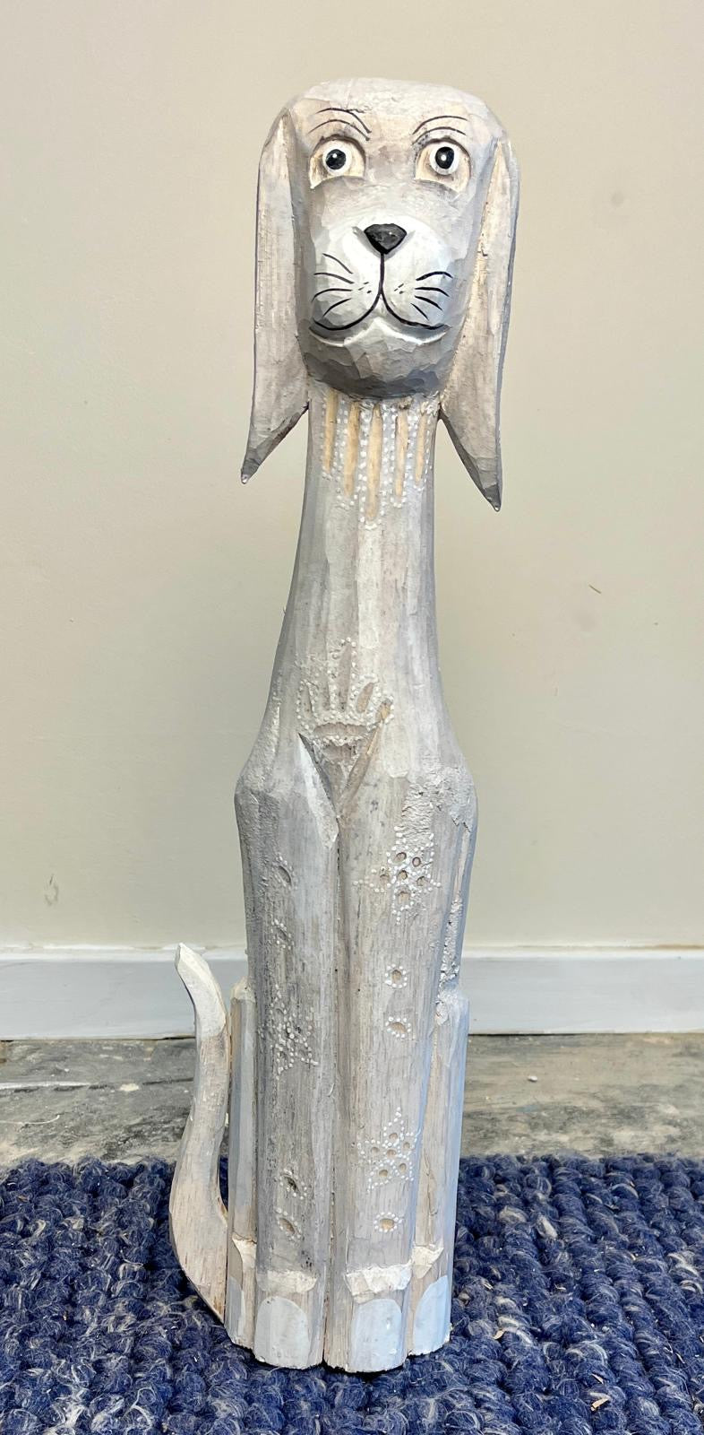 Wooden tall dog 58cm