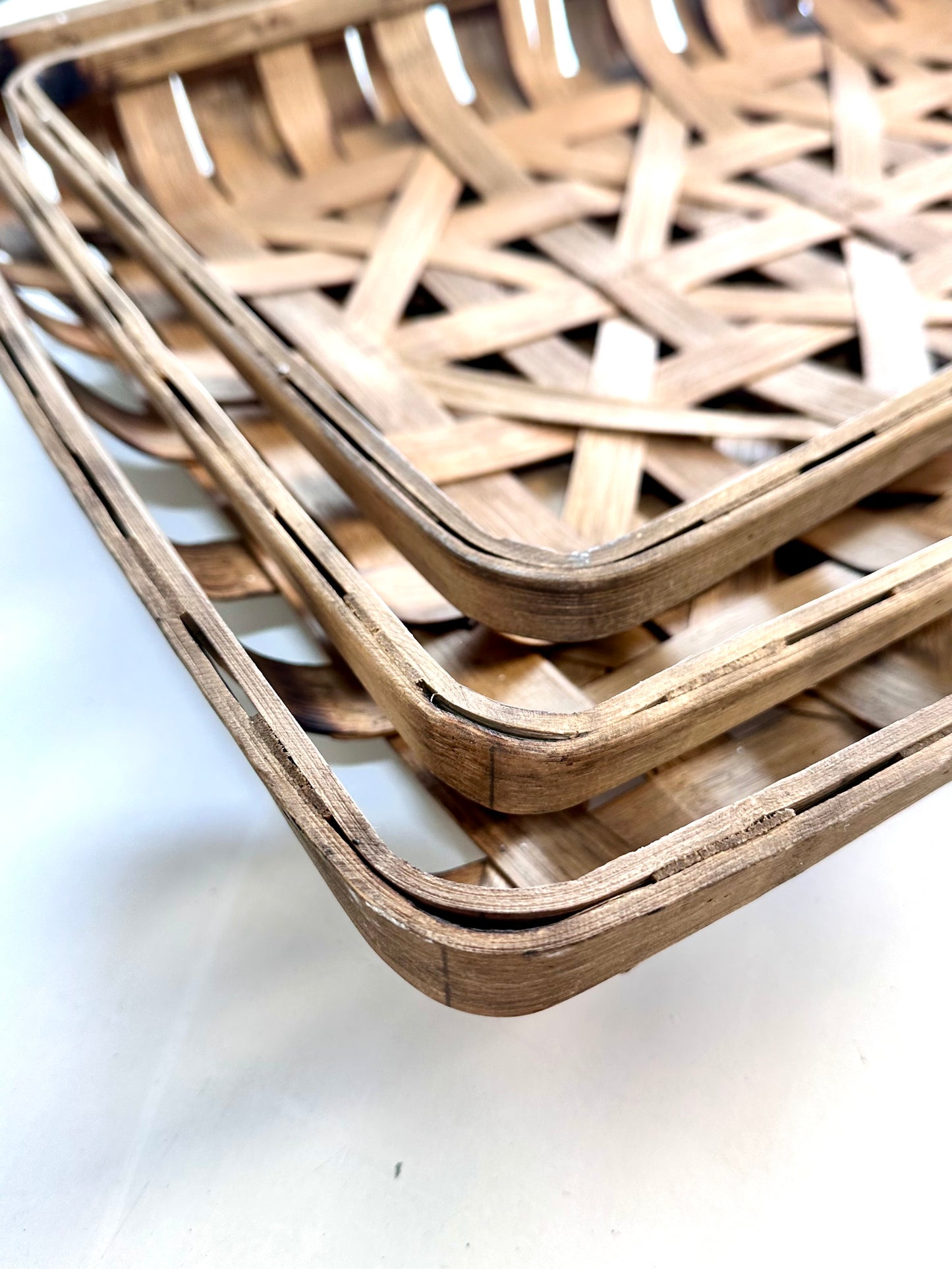 Set of three Hand-crafted Tobacco Baskets