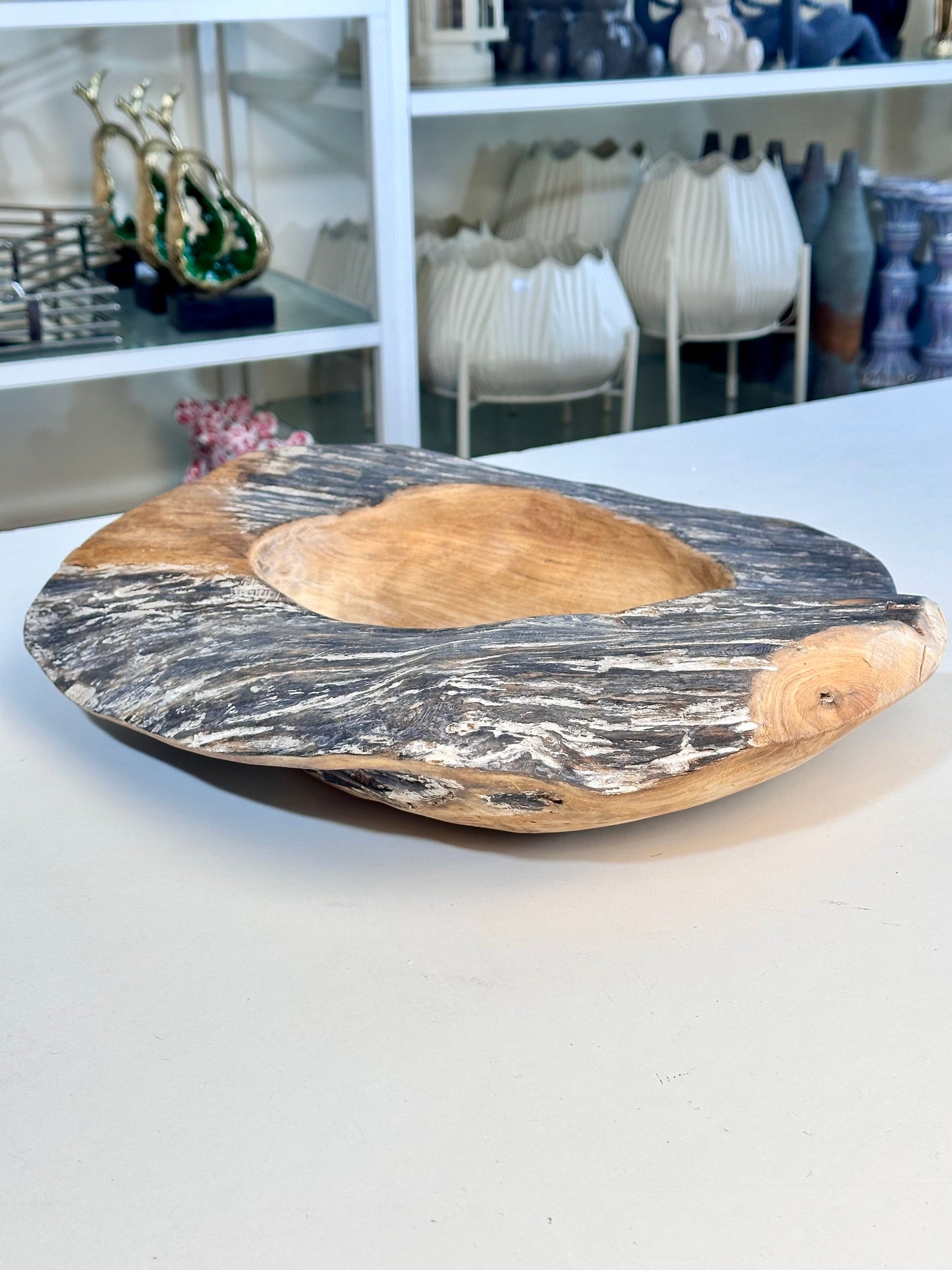 Solid Teak Wood Centrepiece Bowl
