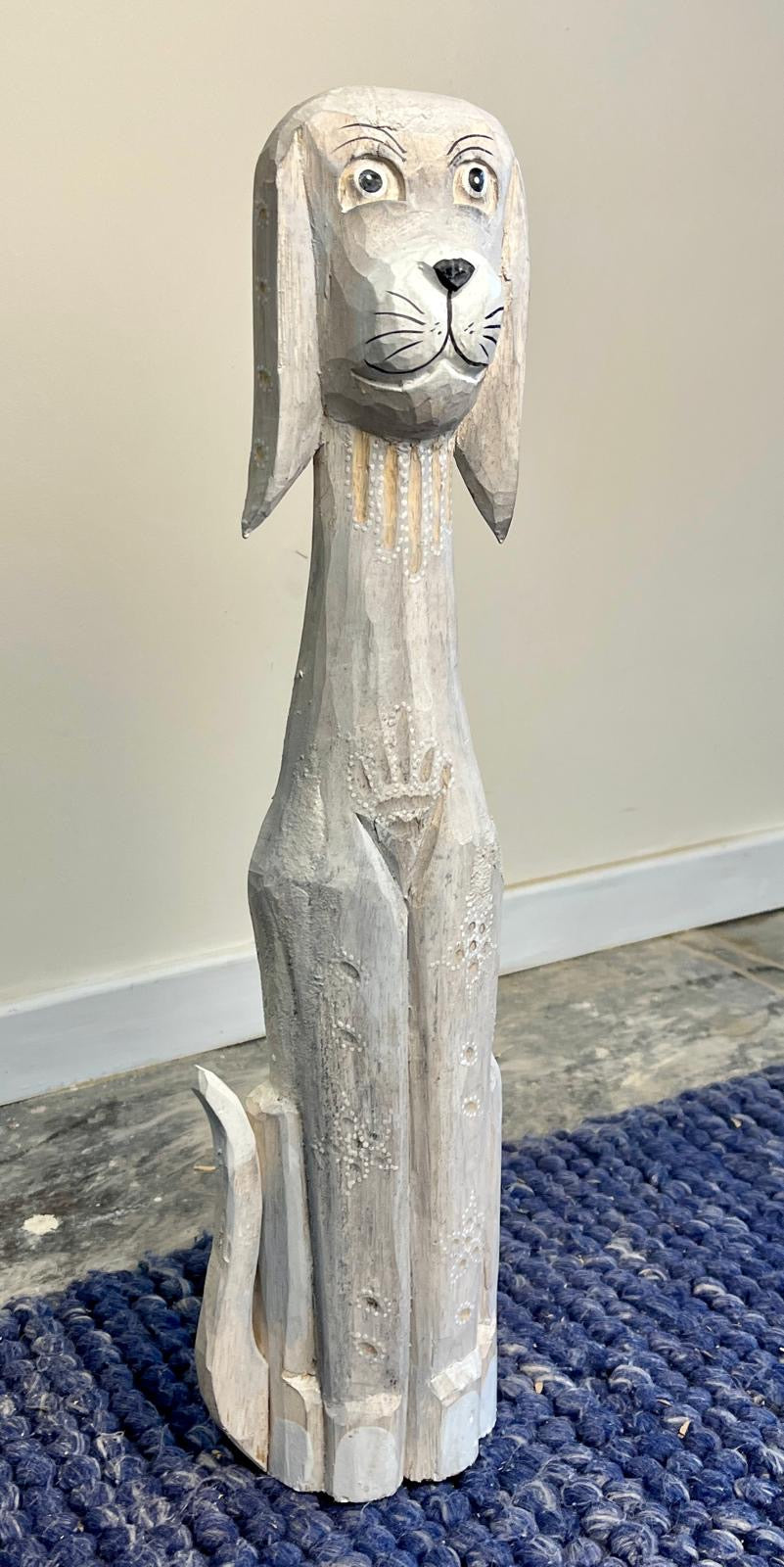 Wooden tall dog 58cm