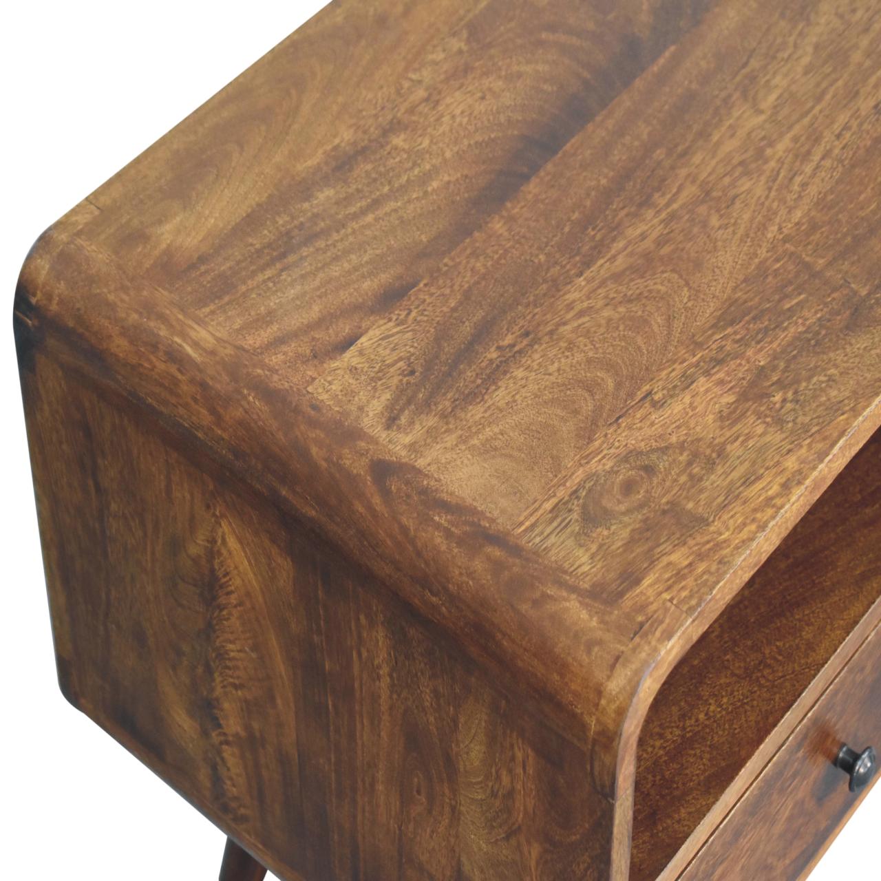 Mid-Century Trio Curved Chestnut Media Unit