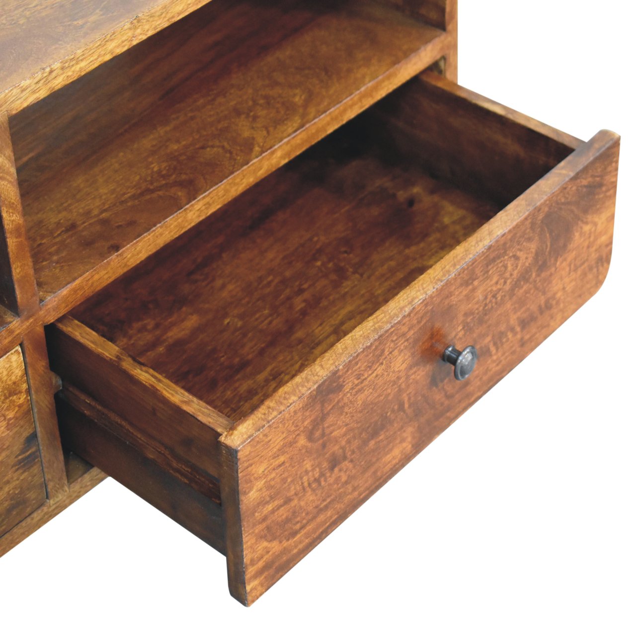 Mid-Century Trio Curved Chestnut Media Unit