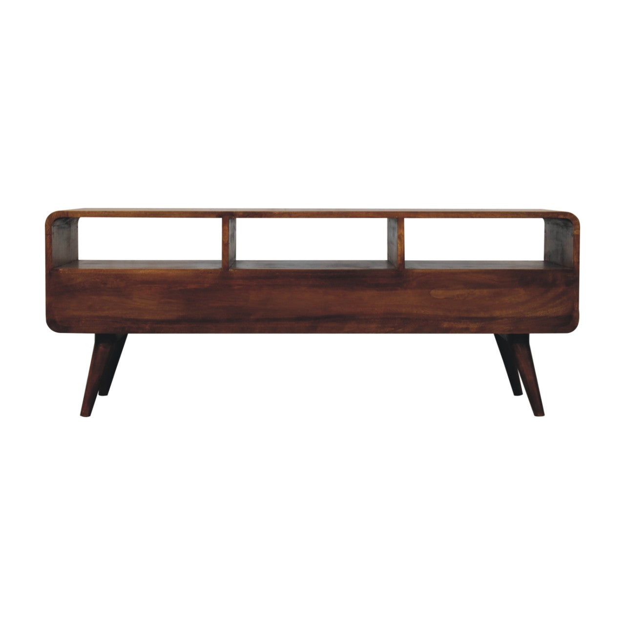 Mid-Century Trio Curved Chestnut Media Unit