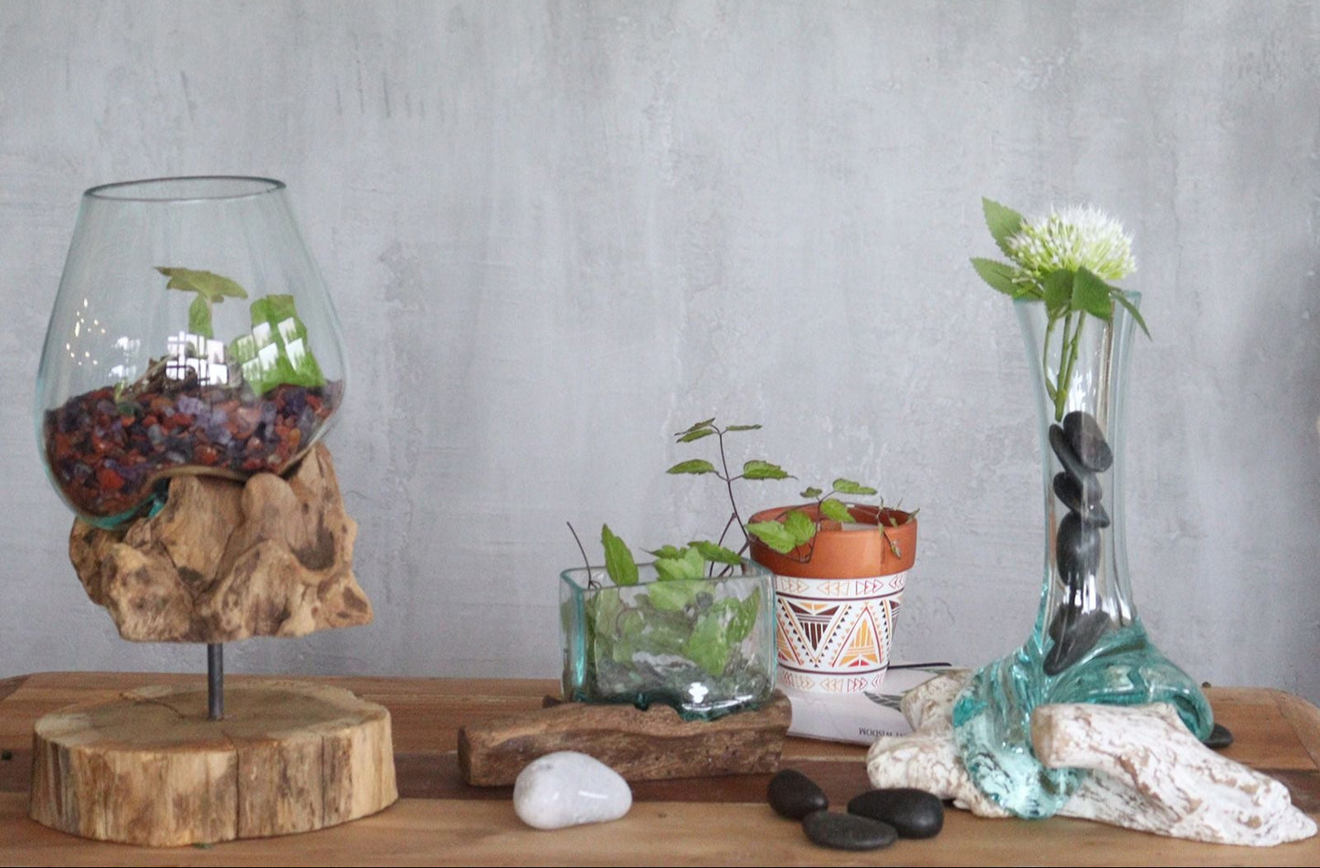 Molten Glass on Wood - Vase