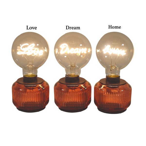 Love-Home-Dream Set of Three Red LED Lights 18cm