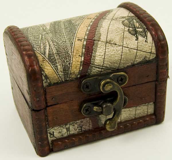 Atlas Medium Box Wooden Chest 8X6X6cm