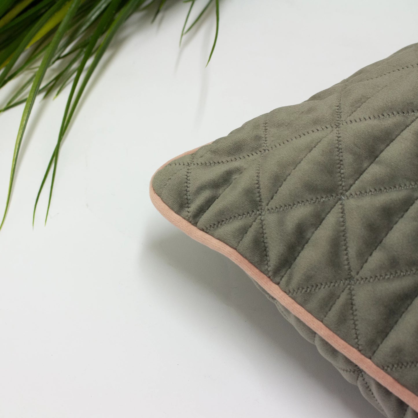 Paoletti Quartz Quilted Velvet Piped Cushion