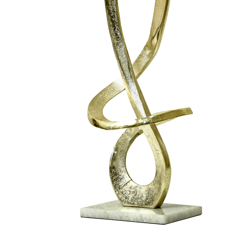 46cm Light Gold Metal Sculpture with Marble Base