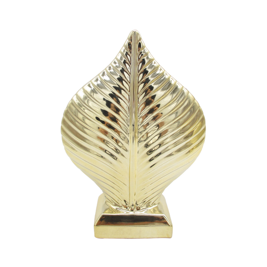 Large Champagne Gold Leaf Ceramic Sculpture