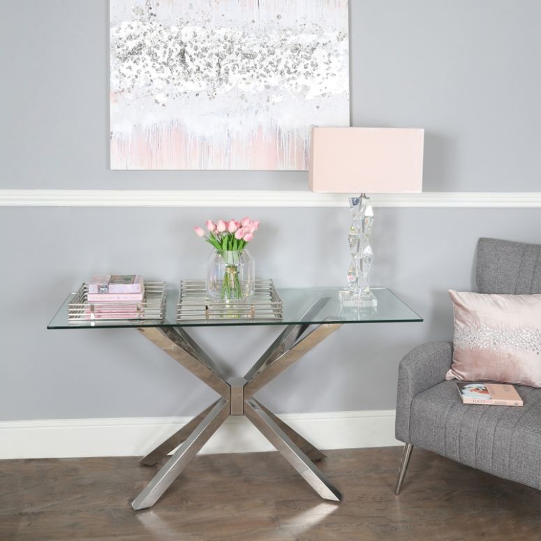 Medium 35cm Chrome and Mirror Tray