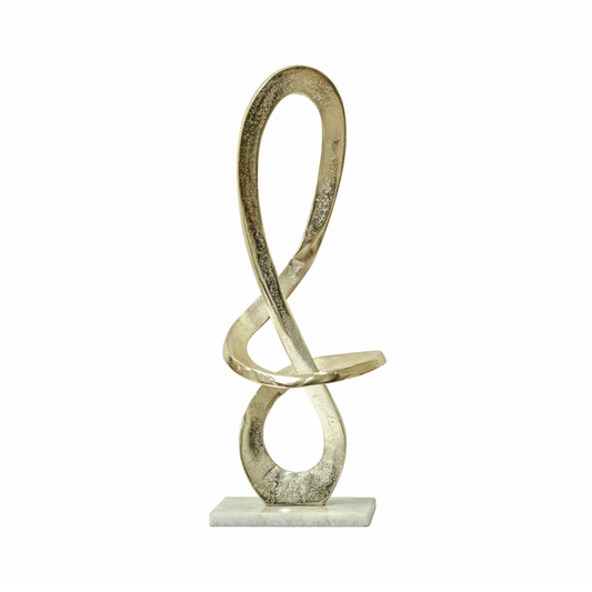 46cm Light Gold Metal Sculpture with Marble Base